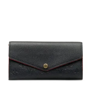 Blue Louis Vuitton Monogram Empreinte Portefeuille Sarah Wallet