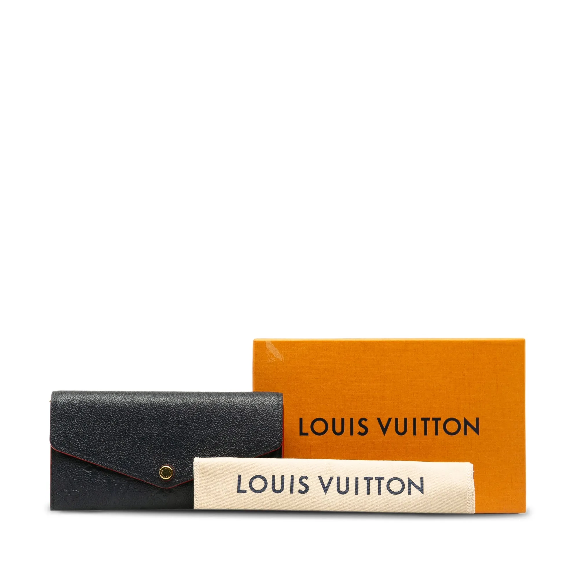Blue Louis Vuitton Monogram Empreinte Portefeuille Sarah Wallet