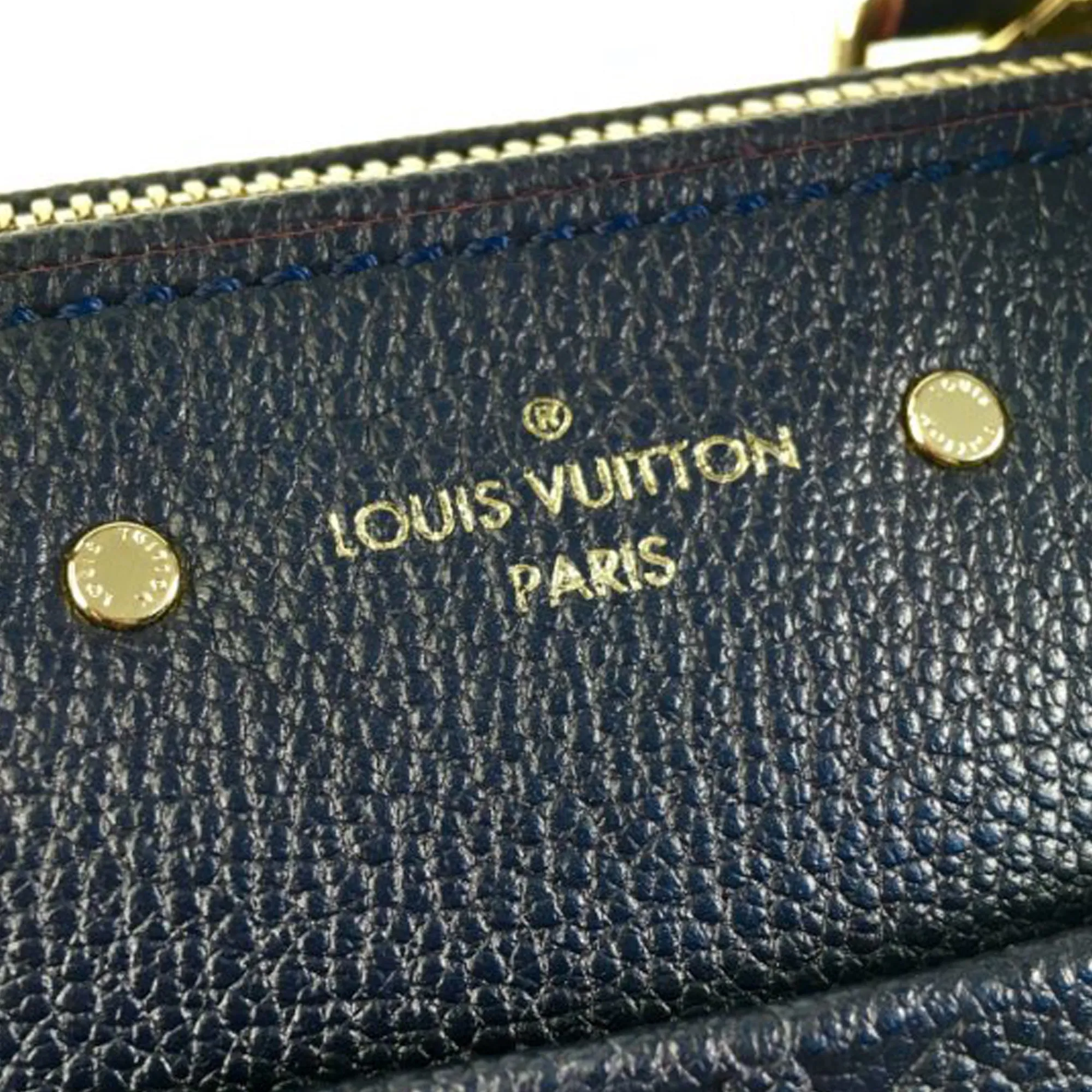 Blue Louis Vuitton Monogram Empreinte Speedy Bandouliere 25 Satchel