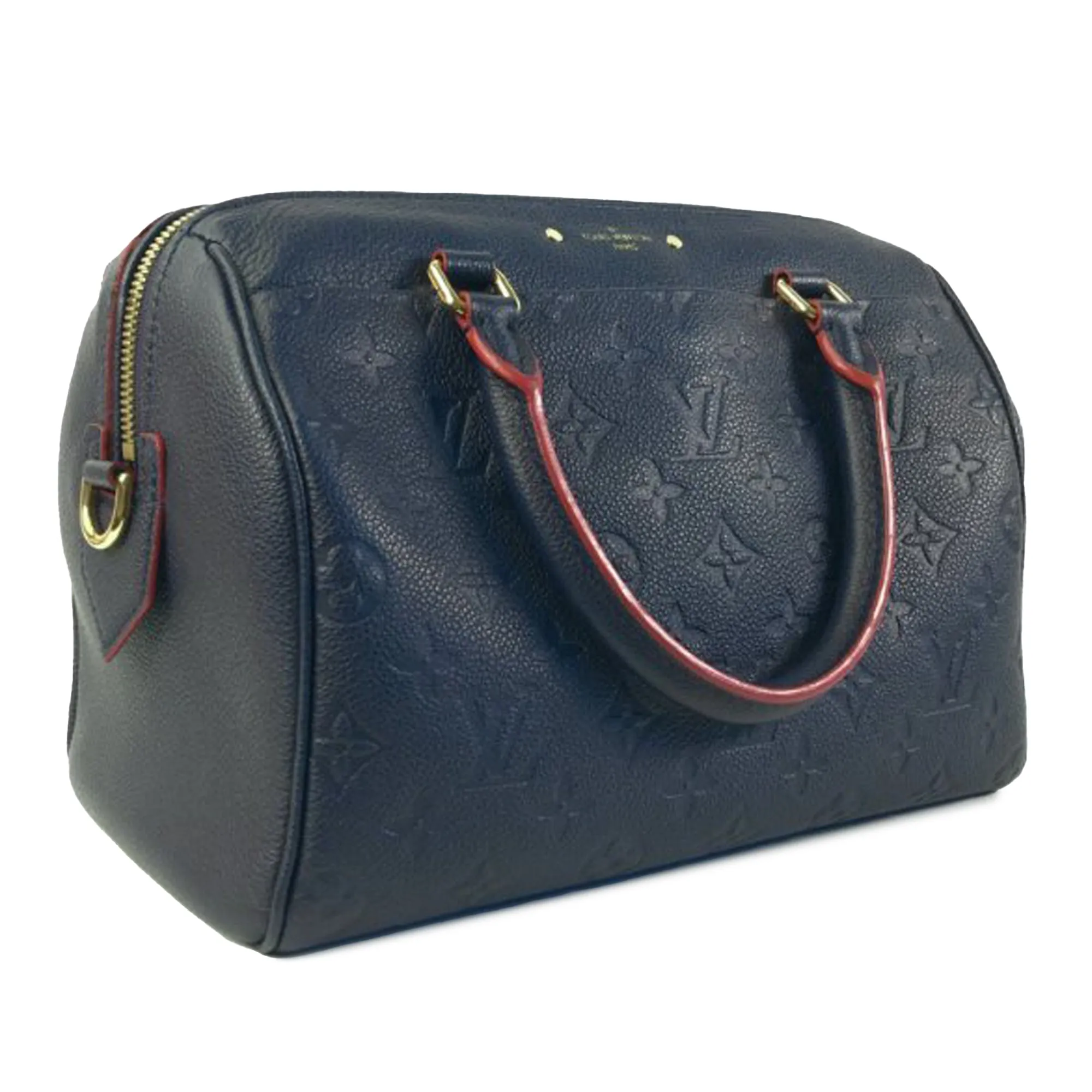 Blue Louis Vuitton Monogram Empreinte Speedy Bandouliere 25 Satchel
