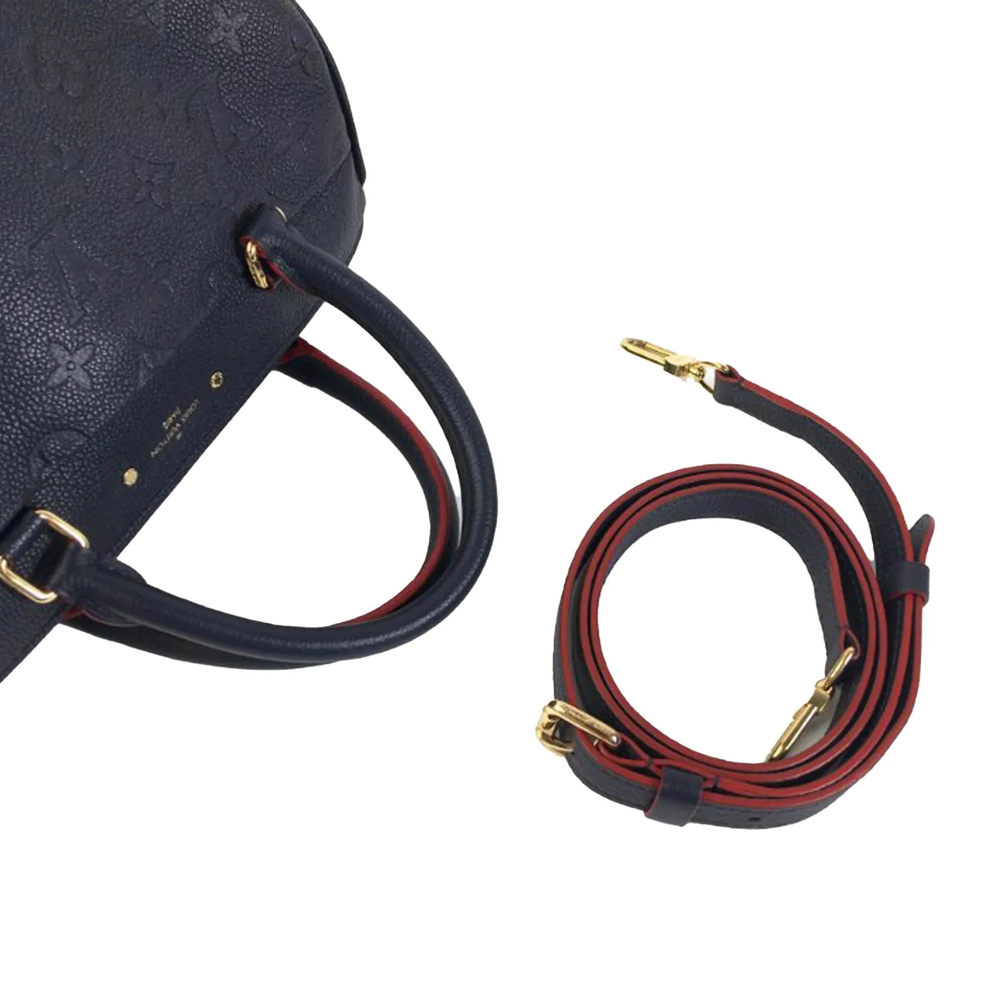 Blue Louis Vuitton Monogram Empreinte Speedy Bandouliere 25 Satchel