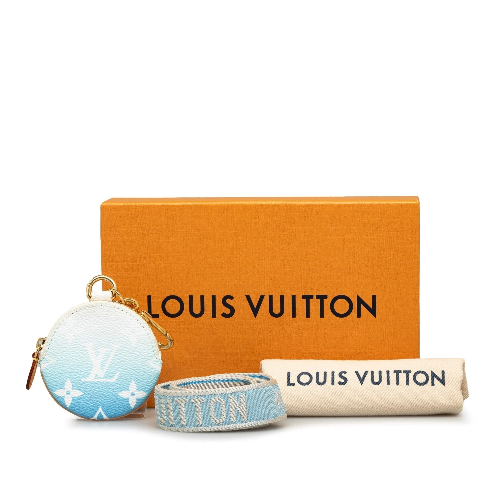 Blue Louis Vuitton Monogram Giant By The Pool Multi Pochette Lanyard Key Holder Coin Pouch