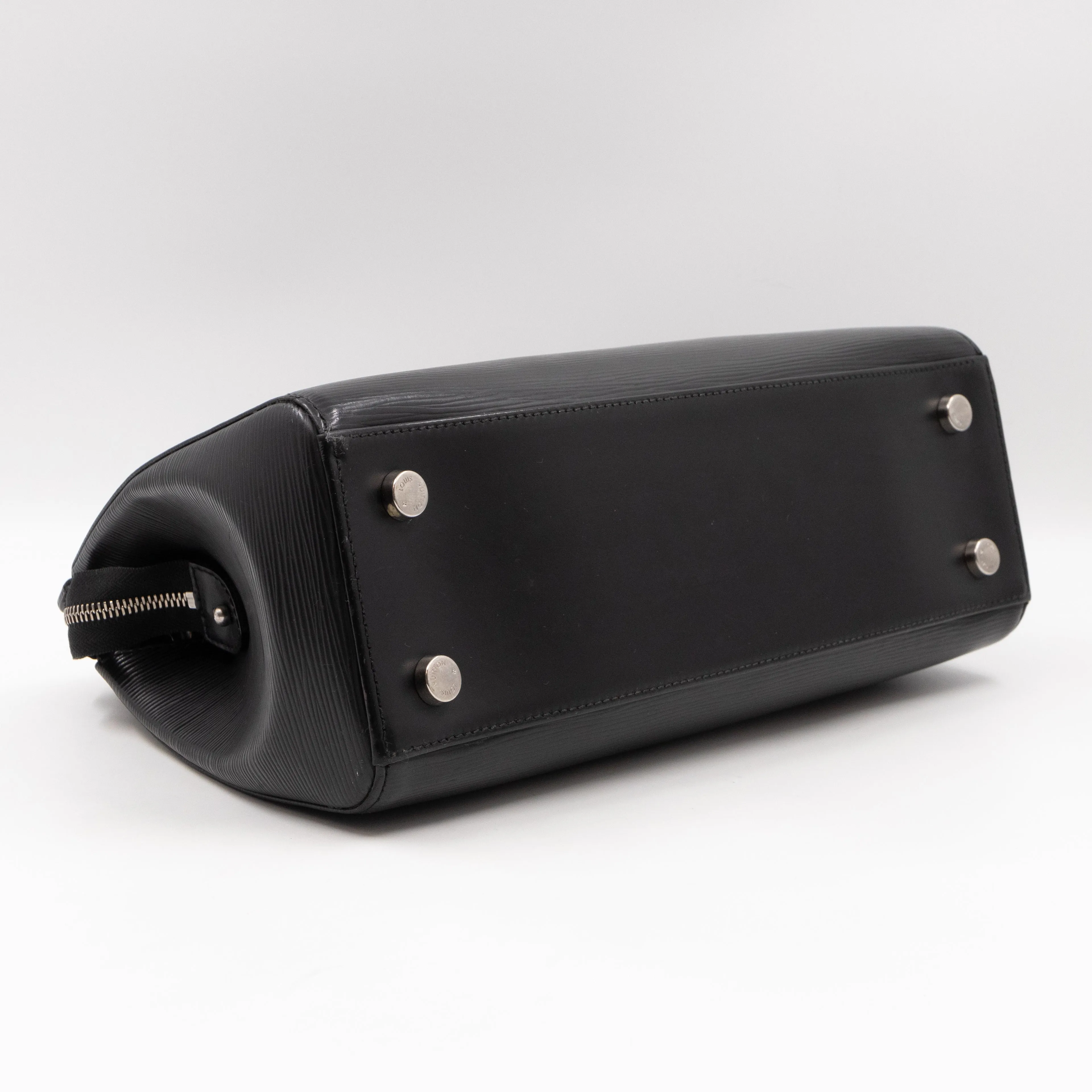 Brea MM Black Epi Leather with Rouge Silver Charm