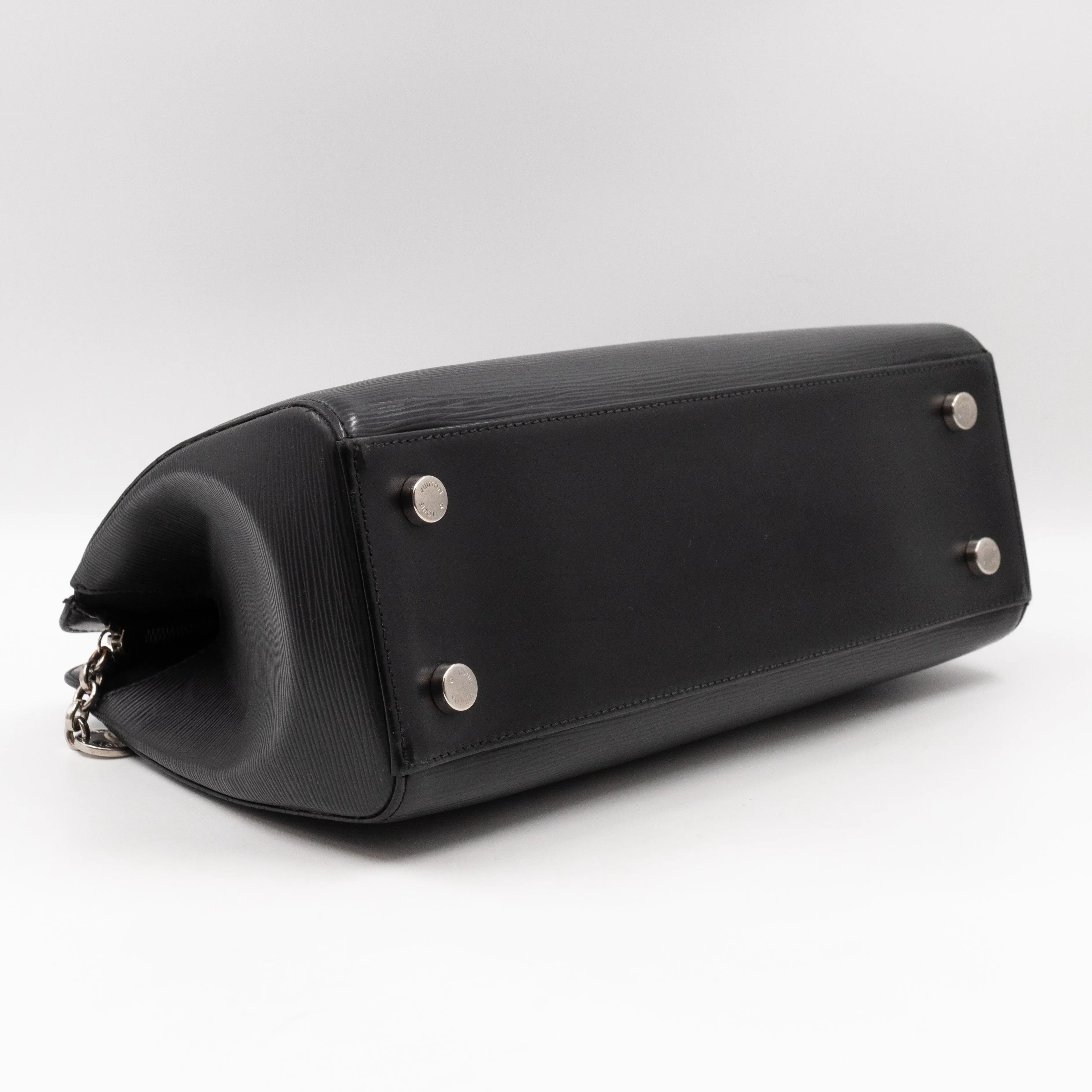 Brea MM Black Epi Leather with Rouge Silver Charm