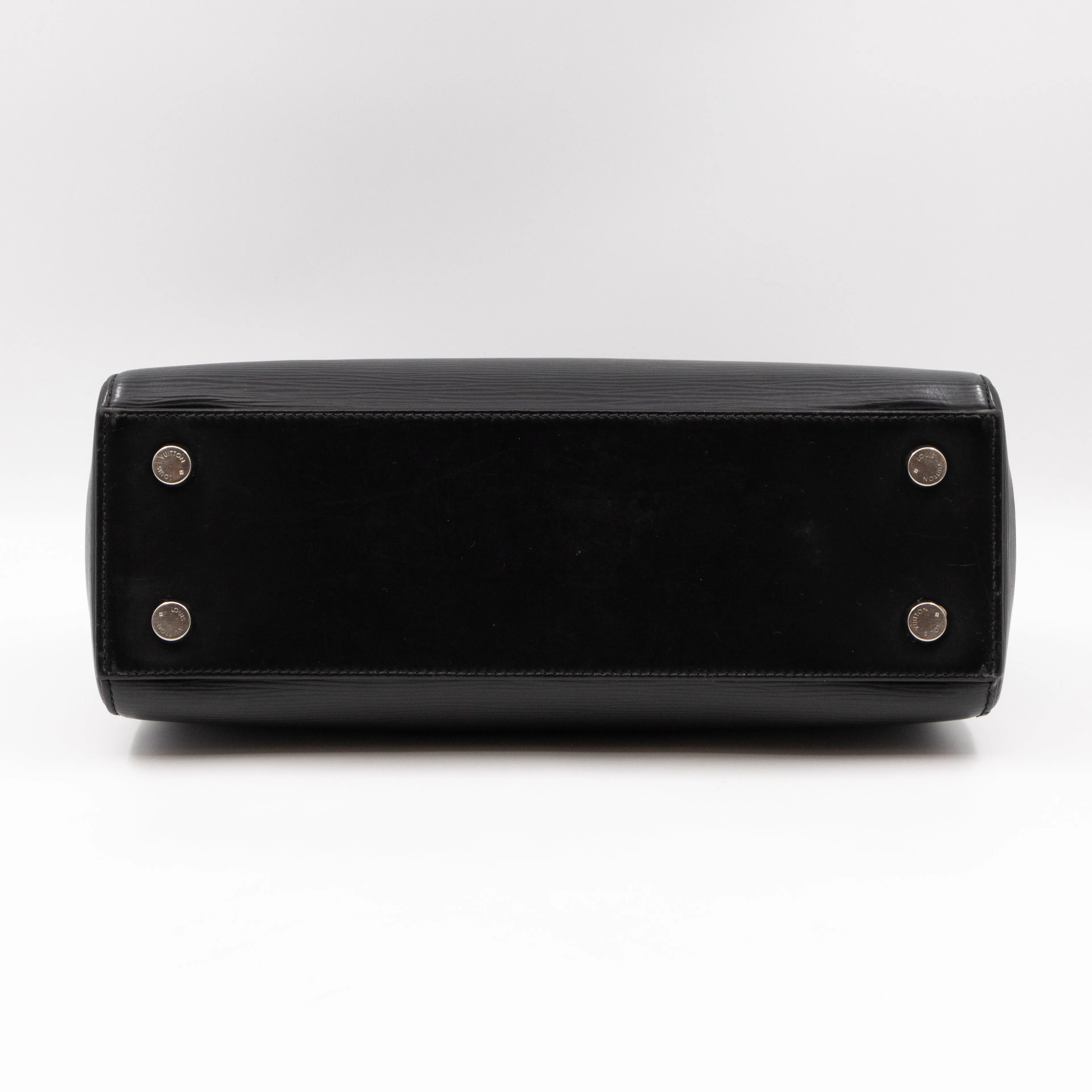 Brea MM Black Epi Leather with Rouge Silver Charm