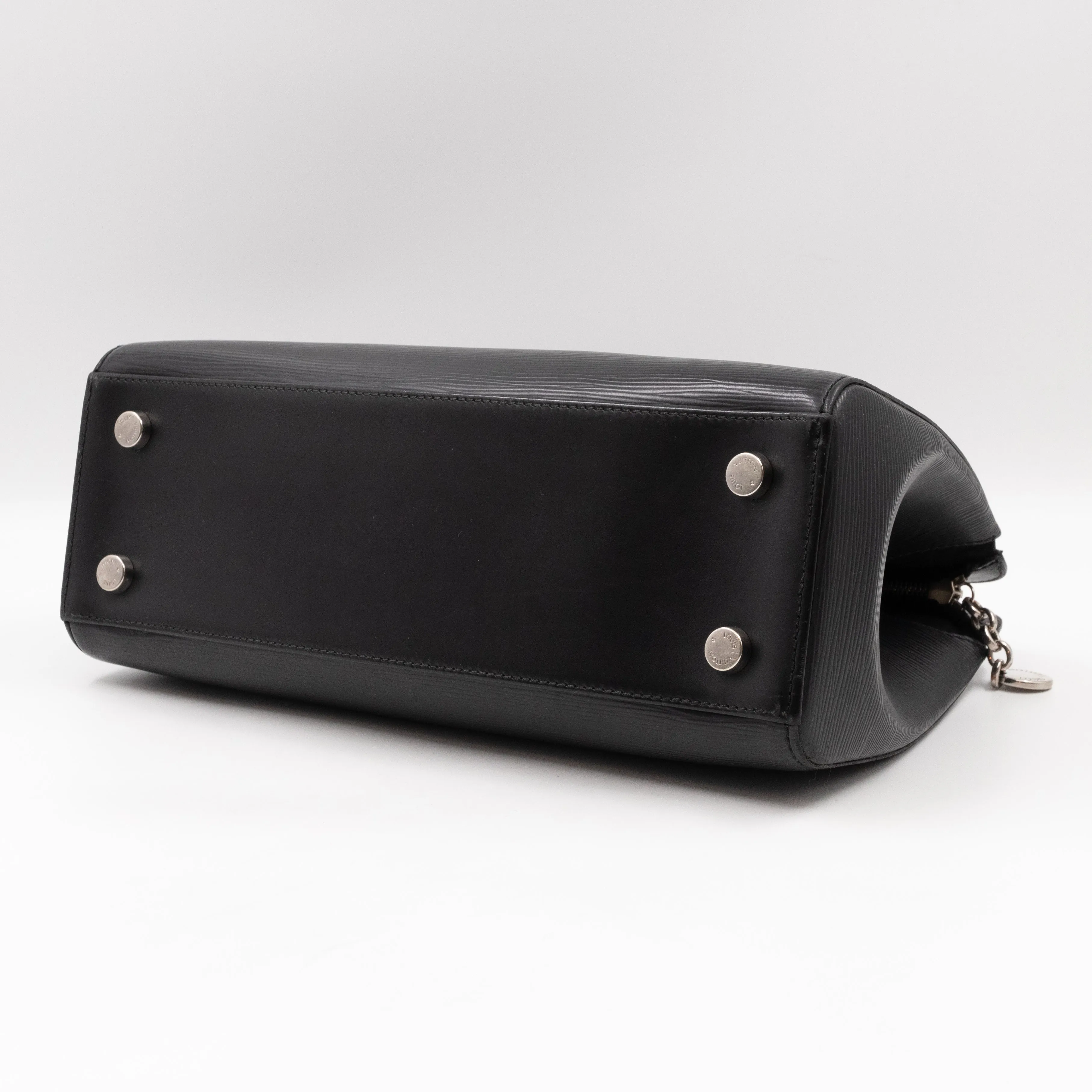 Brea MM Black Epi Leather with Rouge Silver Charm