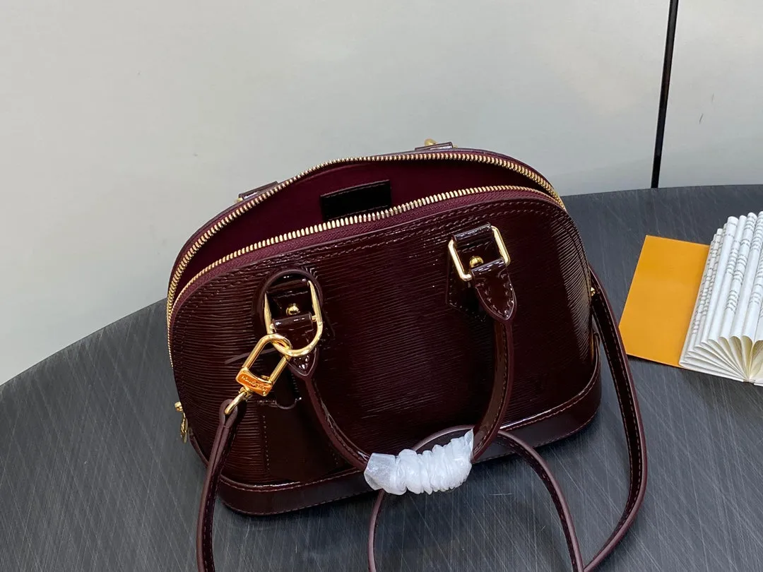 Louis Vuitton alma bb 23 bordeaux red epi calfskin