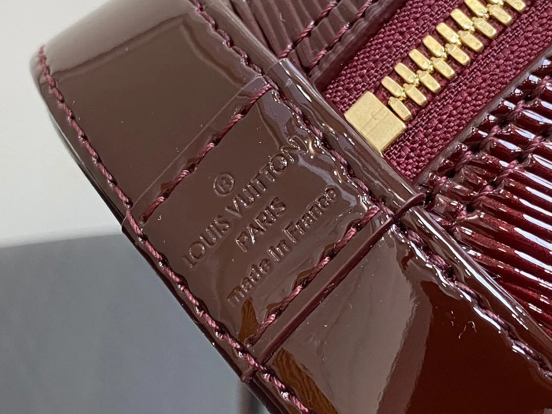 Louis Vuitton alma bb 23 bordeaux red epi calfskin